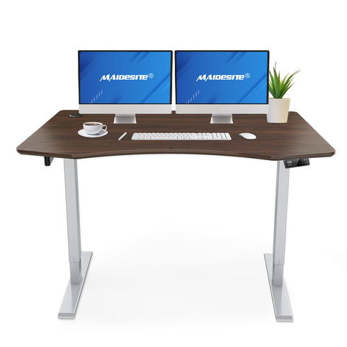 Maidesite Executive Series 55 inch Height Adjustable Standing Desk With Curved Desktop